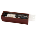 Rosewood Finish Wine Box with Clear Acrylic Lid